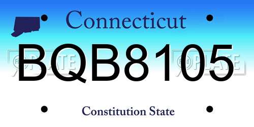 BQB8105 Connecticut License Plate
