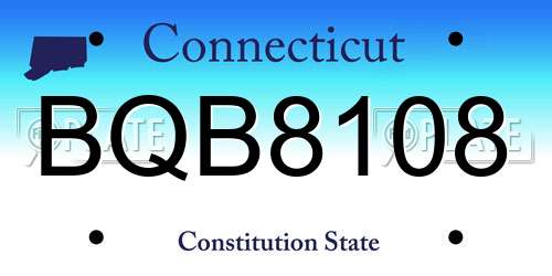 BQB8108 Connecticut License Plate