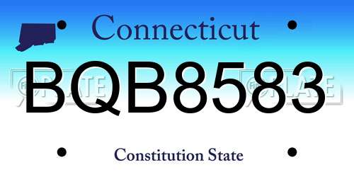 BQB8583 Connecticut License Plate