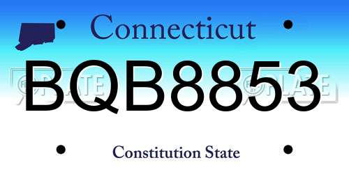BQB8853 Connecticut License Plate