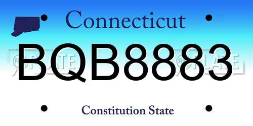 BQB8883 Connecticut License Plate