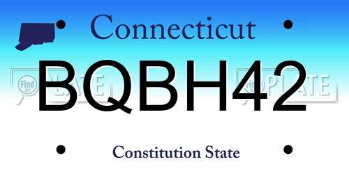 BQBH42 Connecticut License Plate