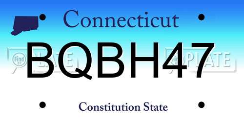 BQBH47 Connecticut License Plate