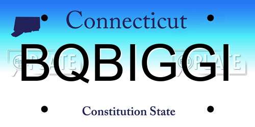 BQBIGGI Connecticut License Plate