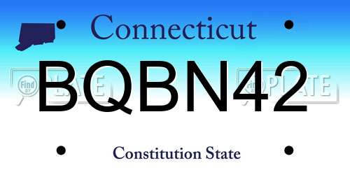 BQBN42 Connecticut License Plate