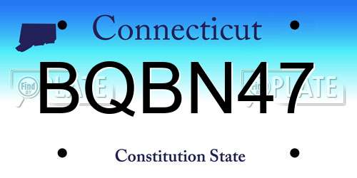 BQBN47 Connecticut License Plate
