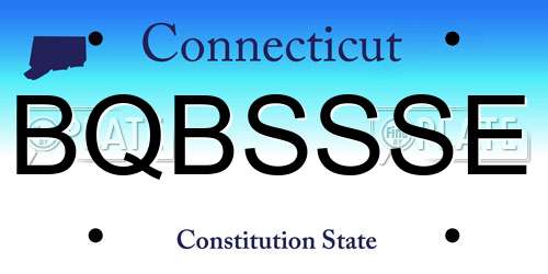 BQBSSSE Connecticut License Plate