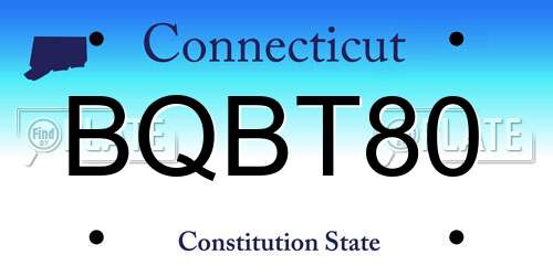 BQBT80 Connecticut License Plate