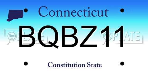 BQBZ11 Connecticut License Plate