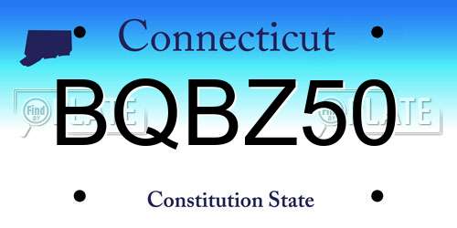 BQBZ50 Connecticut License Plate
