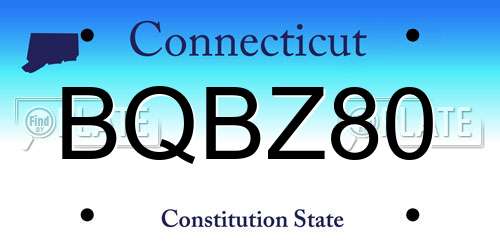 BQBZ80 Connecticut License Plate