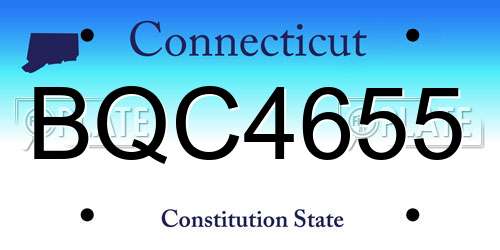 BQC4655 Connecticut License Plate