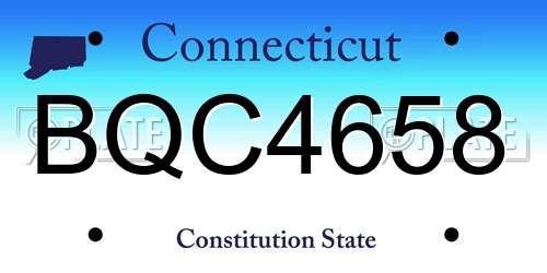 BQC4658 Connecticut License Plate