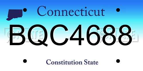 BQC4688 Connecticut License Plate
