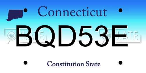BQD53E Connecticut License Plate