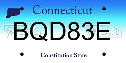 BQD83E Connecticut License Plate