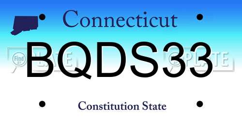 BQDS33 Connecticut License Plate