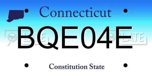 BQE04E Connecticut License Plate