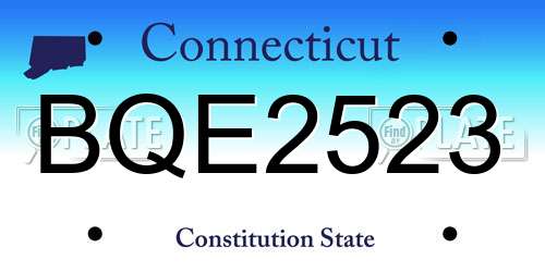 BQE2523 Connecticut License Plate