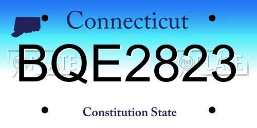 BQE2823 Connecticut License Plate