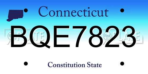 BQE7823 Connecticut License Plate