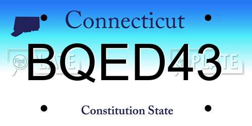 BQED43 Connecticut License Plate