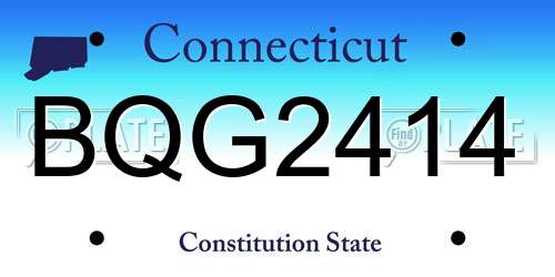BQG2414 Connecticut License Plate