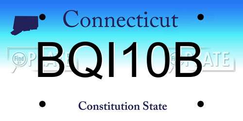BQI10B Connecticut License Plate