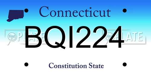 BQI224 Connecticut License Plate
