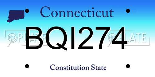 BQI274 Connecticut License Plate