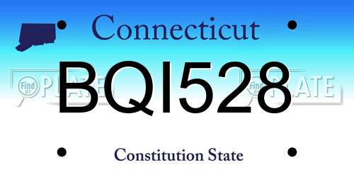 BQI528 Connecticut License Plate