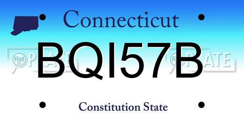 BQI57B Connecticut License Plate