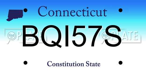 BQI57S Connecticut License Plate