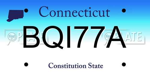 BQI77A Connecticut License Plate
