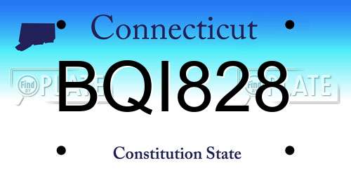 BQI828 Connecticut License Plate