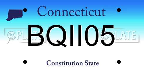 BQII05 Connecticut License Plate