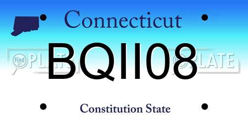 BQII08 Connecticut License Plate