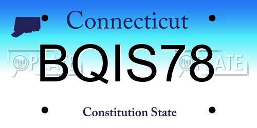 BQIS78 Connecticut License Plate