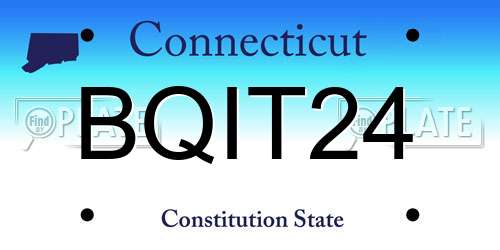 BQIT24 Connecticut License Plate