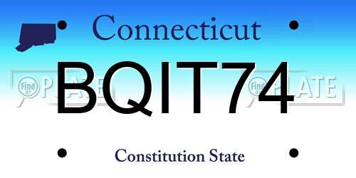 BQIT74 Connecticut License Plate