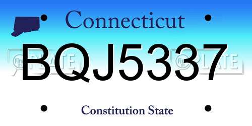 BQJ5337 Connecticut License Plate
