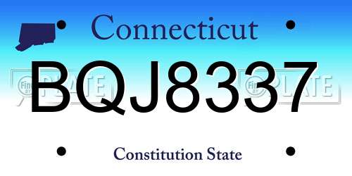 BQJ8337 Connecticut License Plate