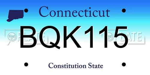 BQK115 Connecticut License Plate