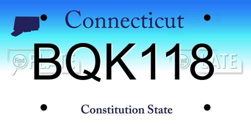BQK118 Connecticut License Plate