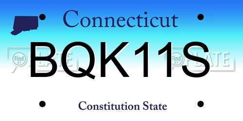 BQK11S Connecticut License Plate