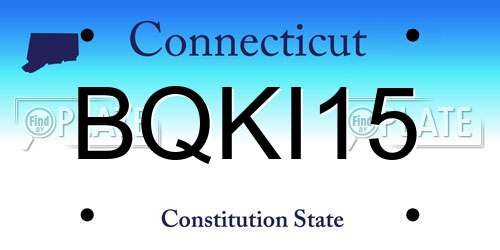 BQKI15 Connecticut License Plate