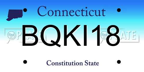 BQKI18 Connecticut License Plate