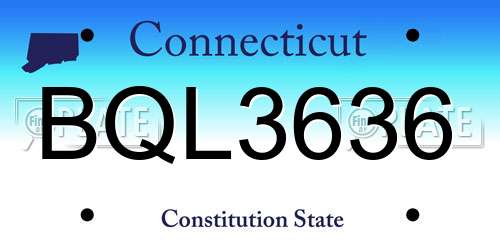 BQL3636 Connecticut License Plate