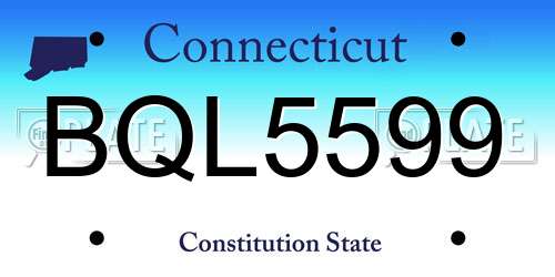 BQL5599 Connecticut License Plate