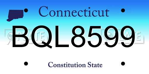 BQL8599 Connecticut License Plate